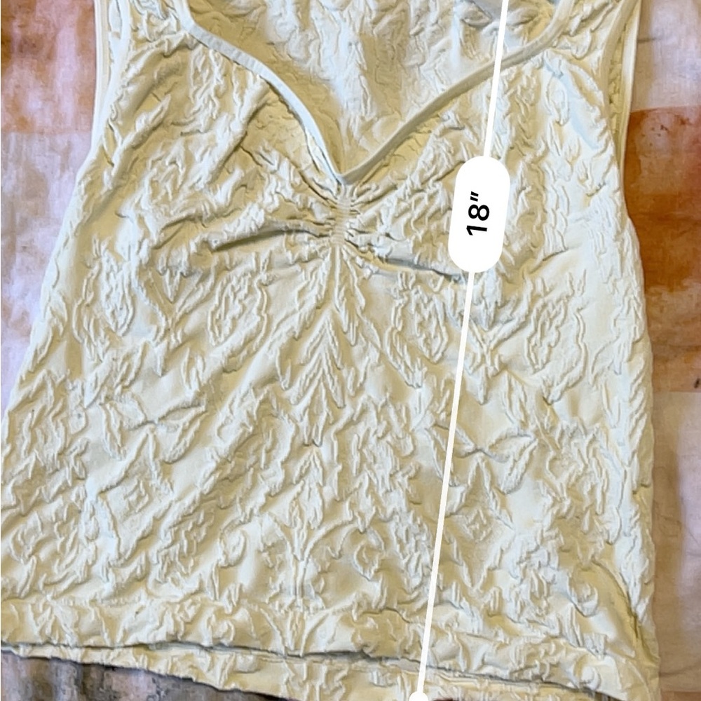 Free People Cream Textured Ruched Tank Top - Picture 8 of 8